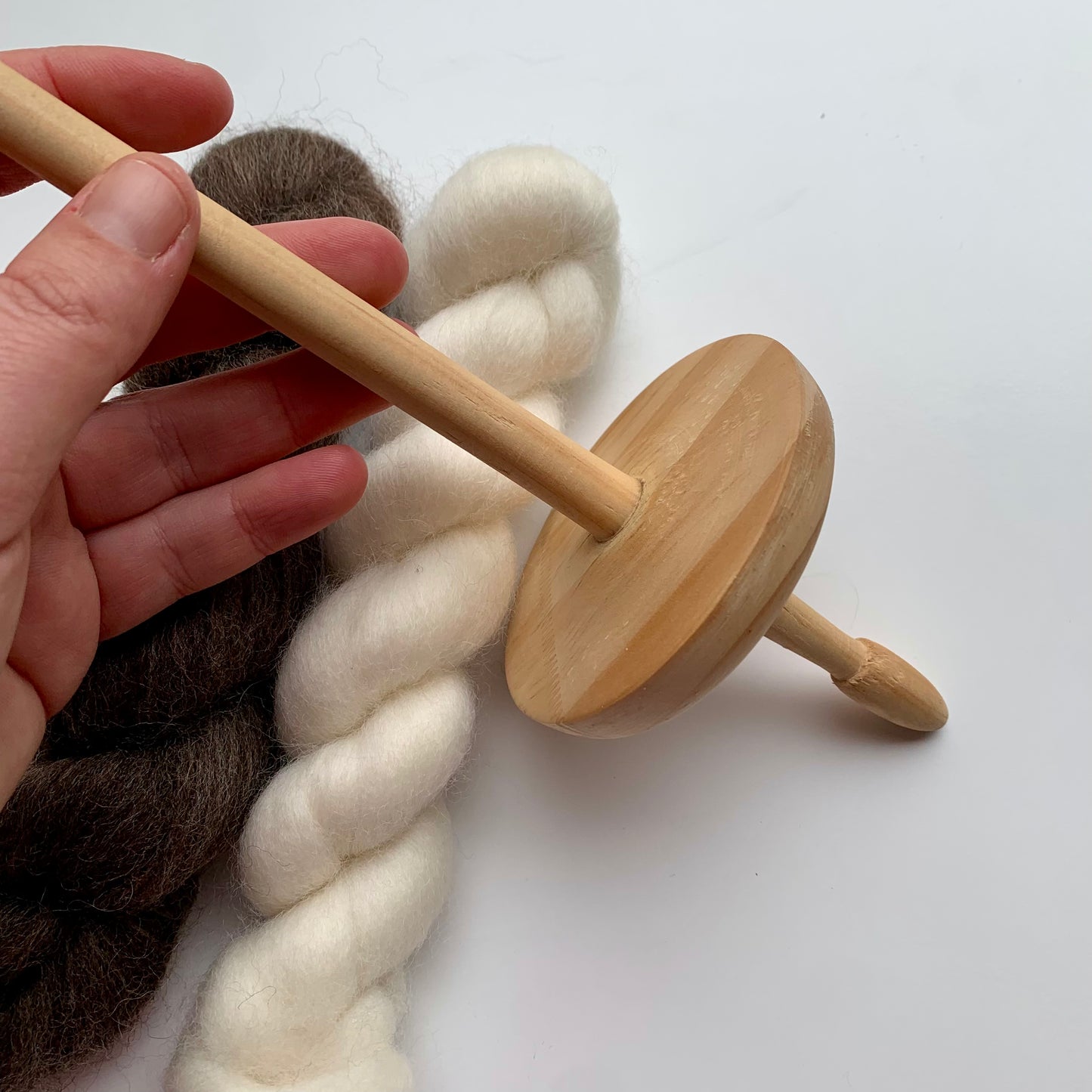 45g Handcrafted Drop Spindle and Fibre Bundle